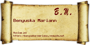 Benyuska Mariann névjegykártya